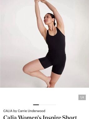 CALIA by Carrie Underwood Black Performance Short Romper